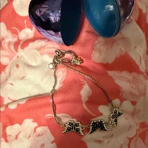 Elegant Silver Butterfly Bracelet/anklet